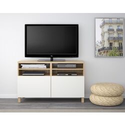 Tumba pentru TV Ikea Besta/Lappviken/Stubbarp 120x42x74 (Alb/Aspect Stejar Antichizat)