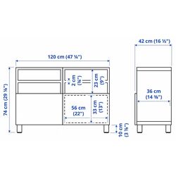 Tumba pentru TV Ikea Besta/Lappviken/Stubbarp 120x42x74 (Alb/Aspect Stejar Antichizat) Thumb