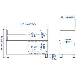 Tumba TV Ikea Besta/Lappviken/Stubbarp 120x42x74 (Alb/Gri-inchis) Thumb