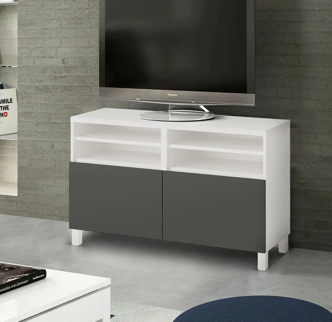 Tumba TV Ikea Besta/Lappviken/Stubbarp 120x42x74 (Alb/Gri-inchis)