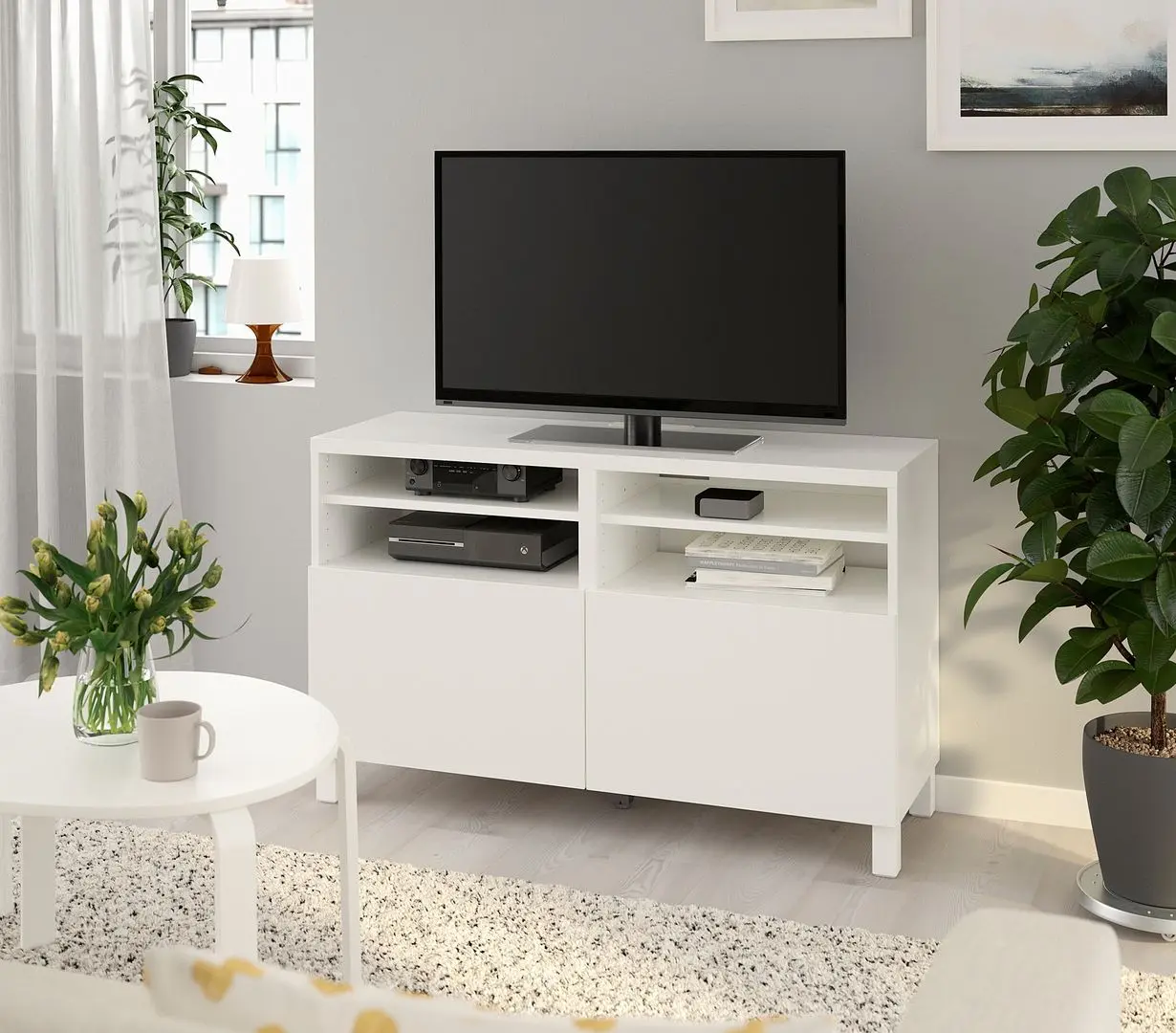 Tumba pentru TV Ikea Besta/Lappviken/Stubbarp 120x42x74 (Alb)