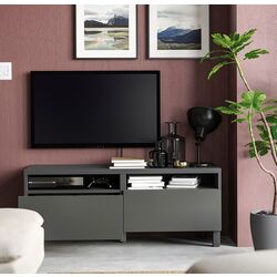 Tumba pentru TV Ikea Besta/Lappviken/Stubbarp glisiera sertar cu sistem apasare 120x42x48 (Gri inchis) Thumb