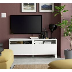 Тумба РТВ Ikea Besta/Lappviken/Stubbarp ящик с плавно-закрывающимися направляющими 120x42x48 (Белый) Thumb