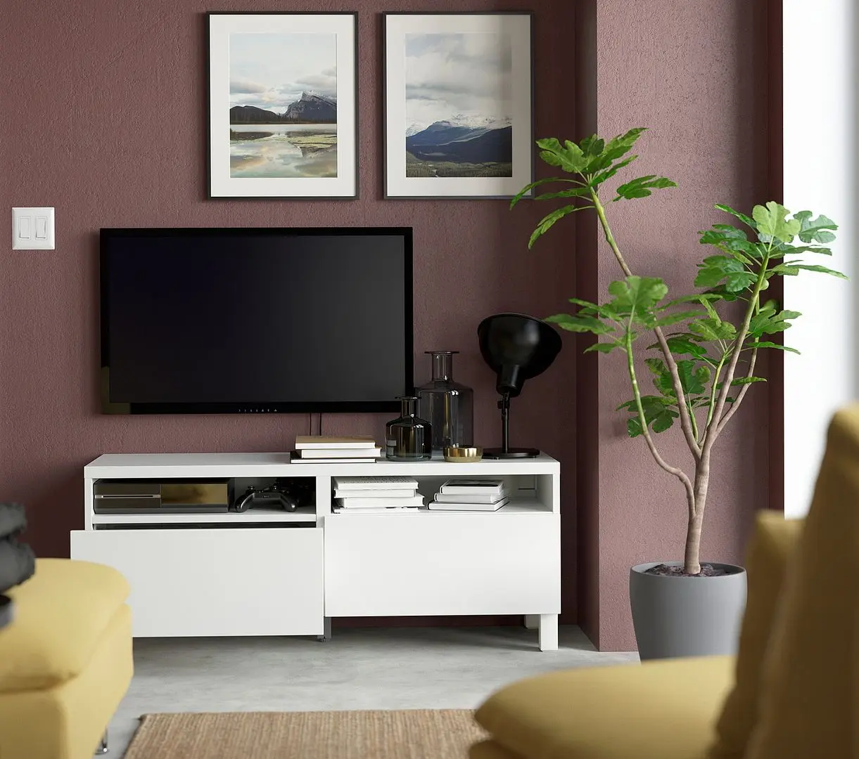 Тумба РТВ Ikea Besta/Lappviken/Stubbarp ящик с плавно-закрывающимися направляющими 120x42x48 (Белый) - 8