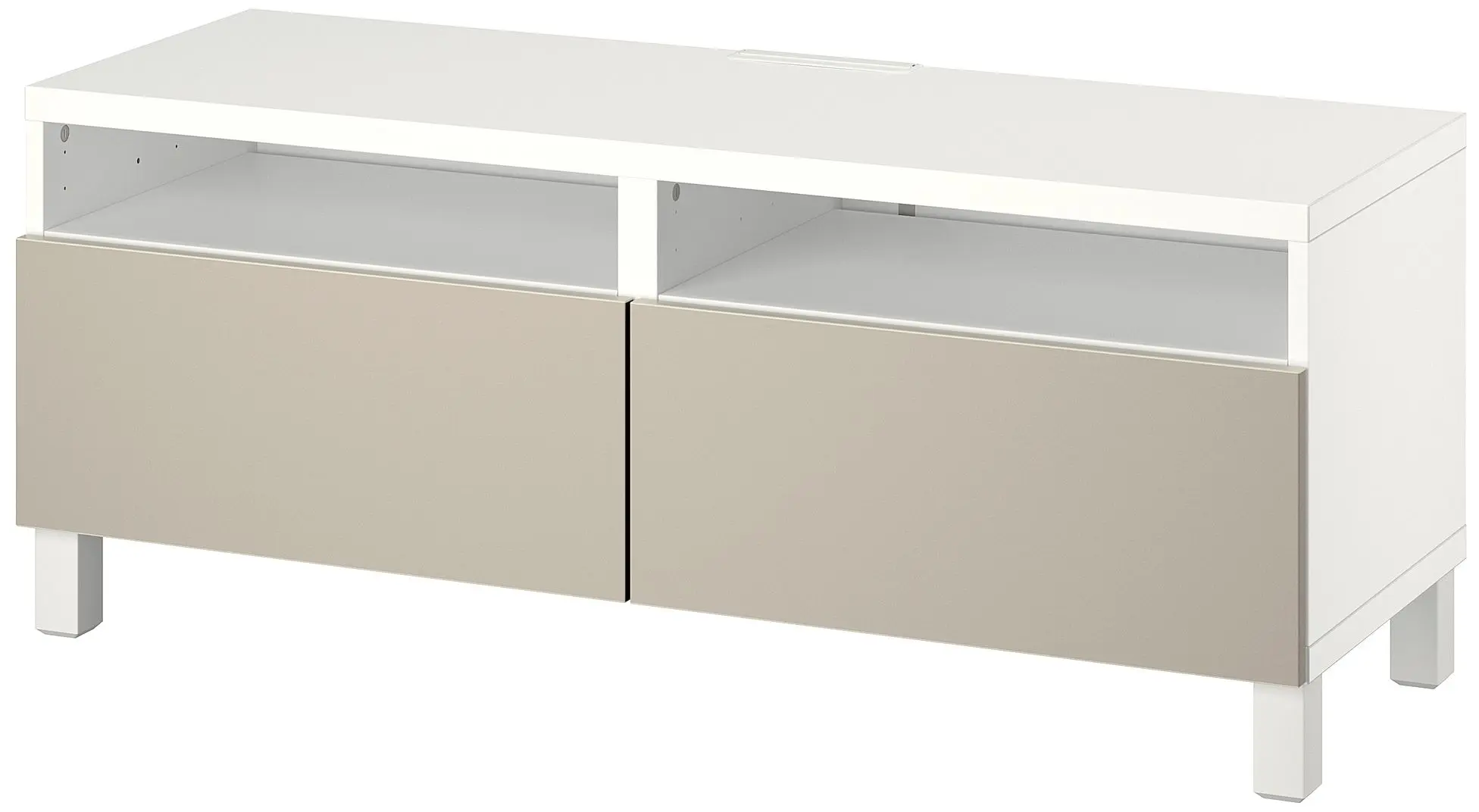 Tumba pentru TV Ikea Besta/Lappviken/Stubbarp sina sertar cu inchidere lina 120x42x48 (Alb/Gri-bej deschis) - 2