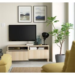 Tumba pentru TV Ikea Besta/Lappviken/Stubbarp sina sertar cu inchidere lina 120x42x48 (Aspect Stejar Antichizat) Thumb