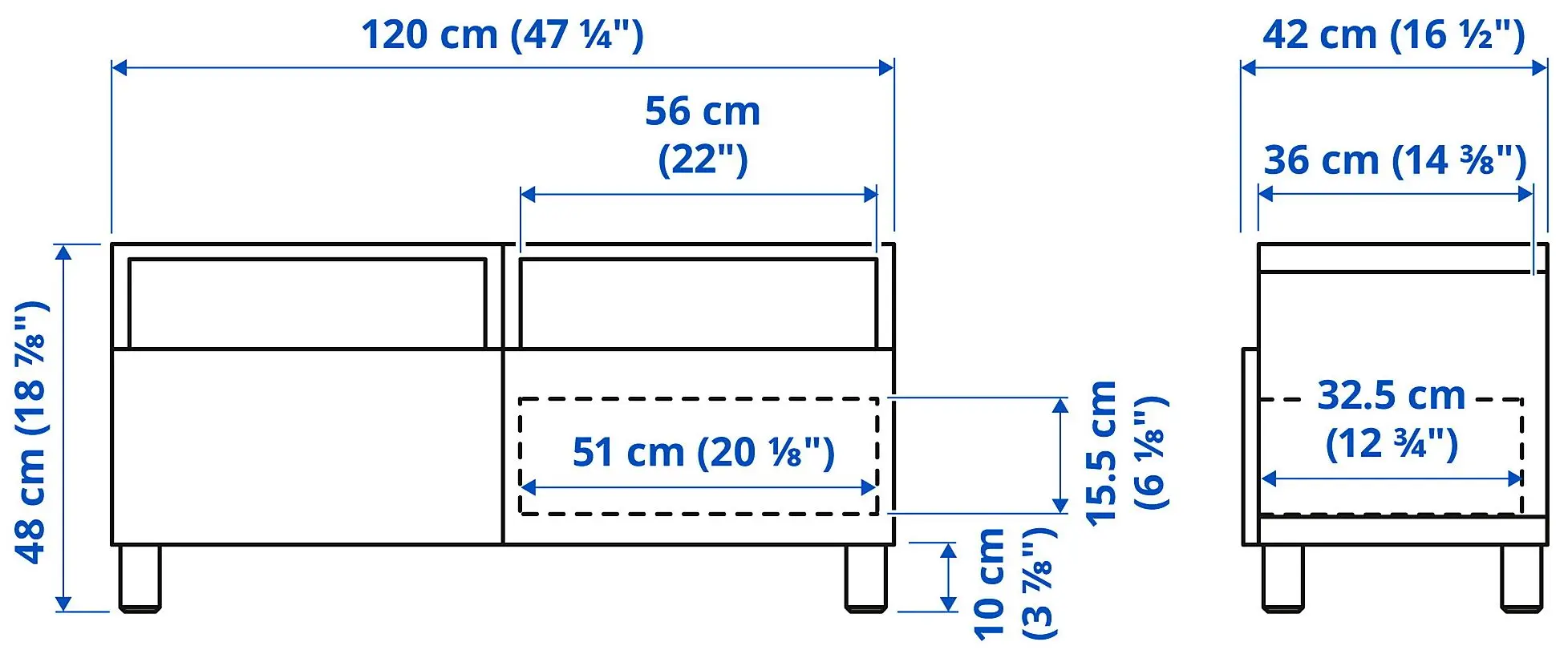 Tumba pentru TV Ikea Besta/Lappviken/Stubbarp sina sertar cu inchidere lina 120x42x48 (Aspect Stejar Antichizat) - 9
