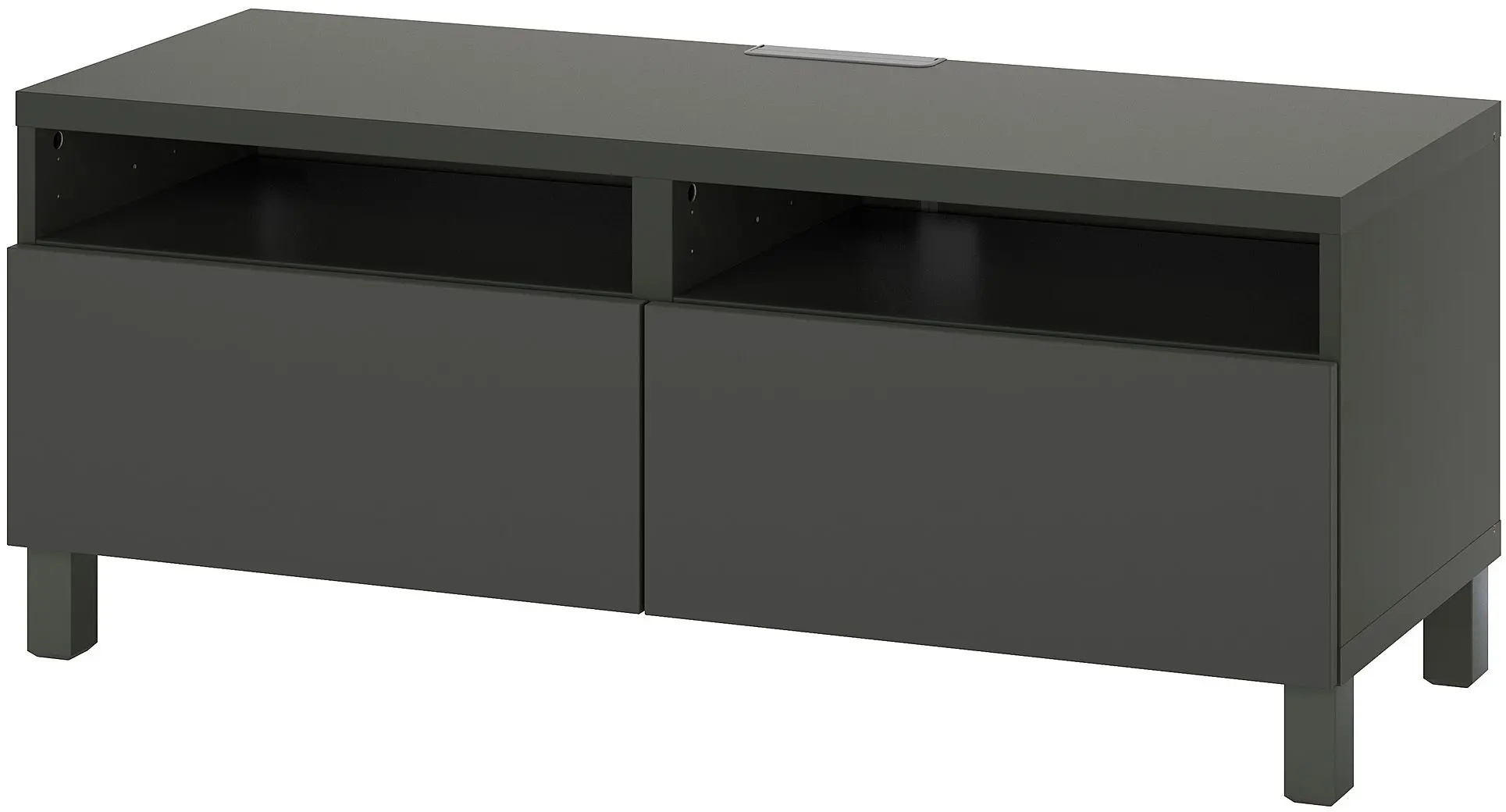 Тумба РТВ Ikea Besta/Lappviken/Stubbarp ящик с плавно-закрывающимися направляющими 120x42x48 (Темно-серый)