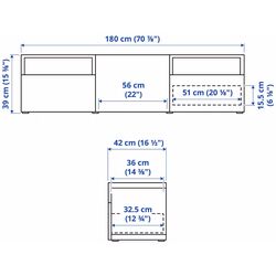 Тумба РТВ Ikea Besta/Lappviken ящик c нажимными направляющими 180x42x39 (Белый/Светлый Серый-Бежевый) Thumb