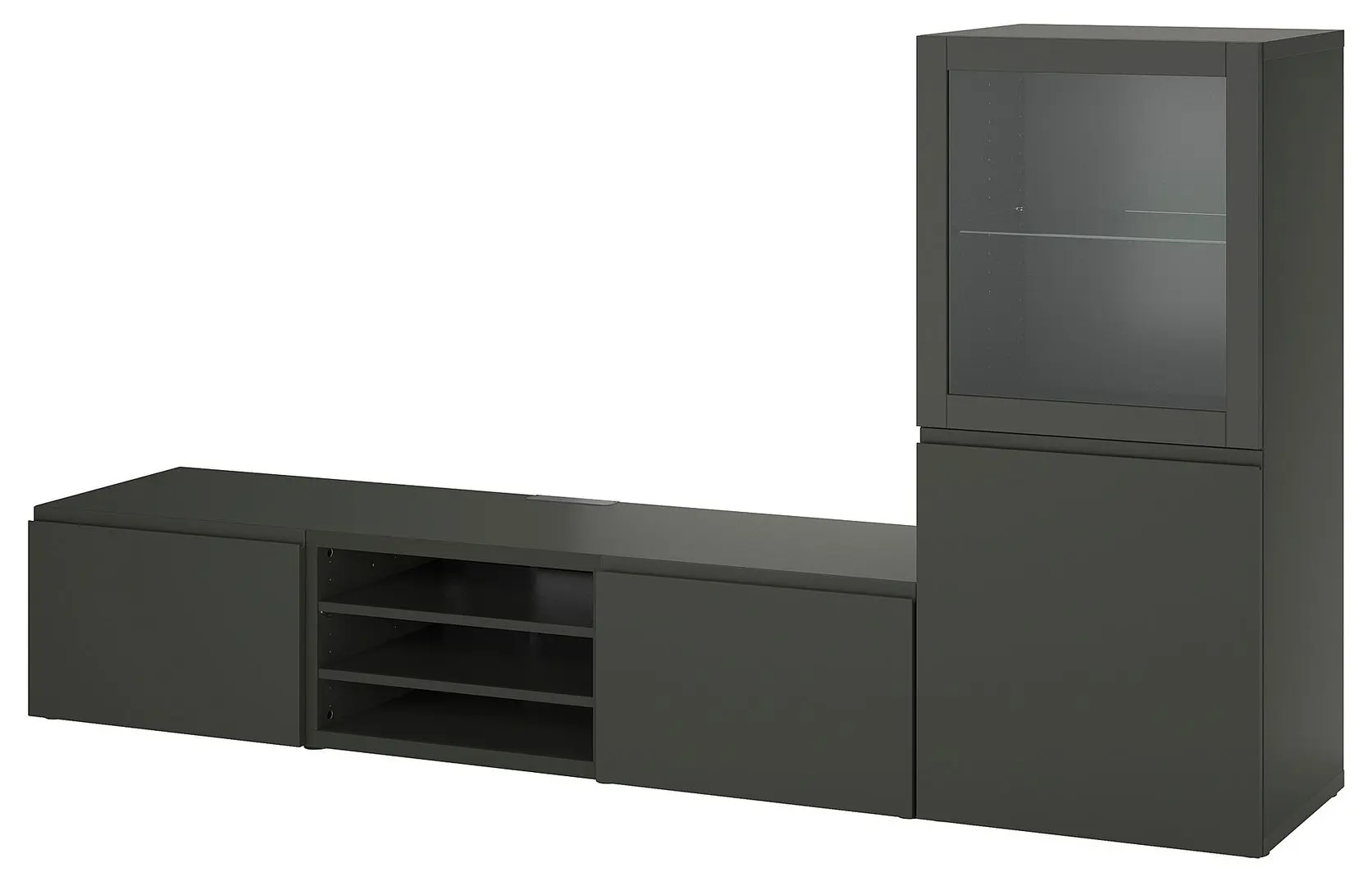 Tumba pentru TV Ikea Besta deschidere apăsare 240x42x129 (Gri Inchis Sindvik/Vasterviken Gri Inchis) - 2