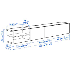 Tumba pentru TV Ikea Besta/Pipmakare 240x42x38 (Alb) Thumb