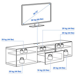 Tumba pentru TV Ikea Besta/Pipmakare deschidere apasare 180x42x39 (Alb) Thumb