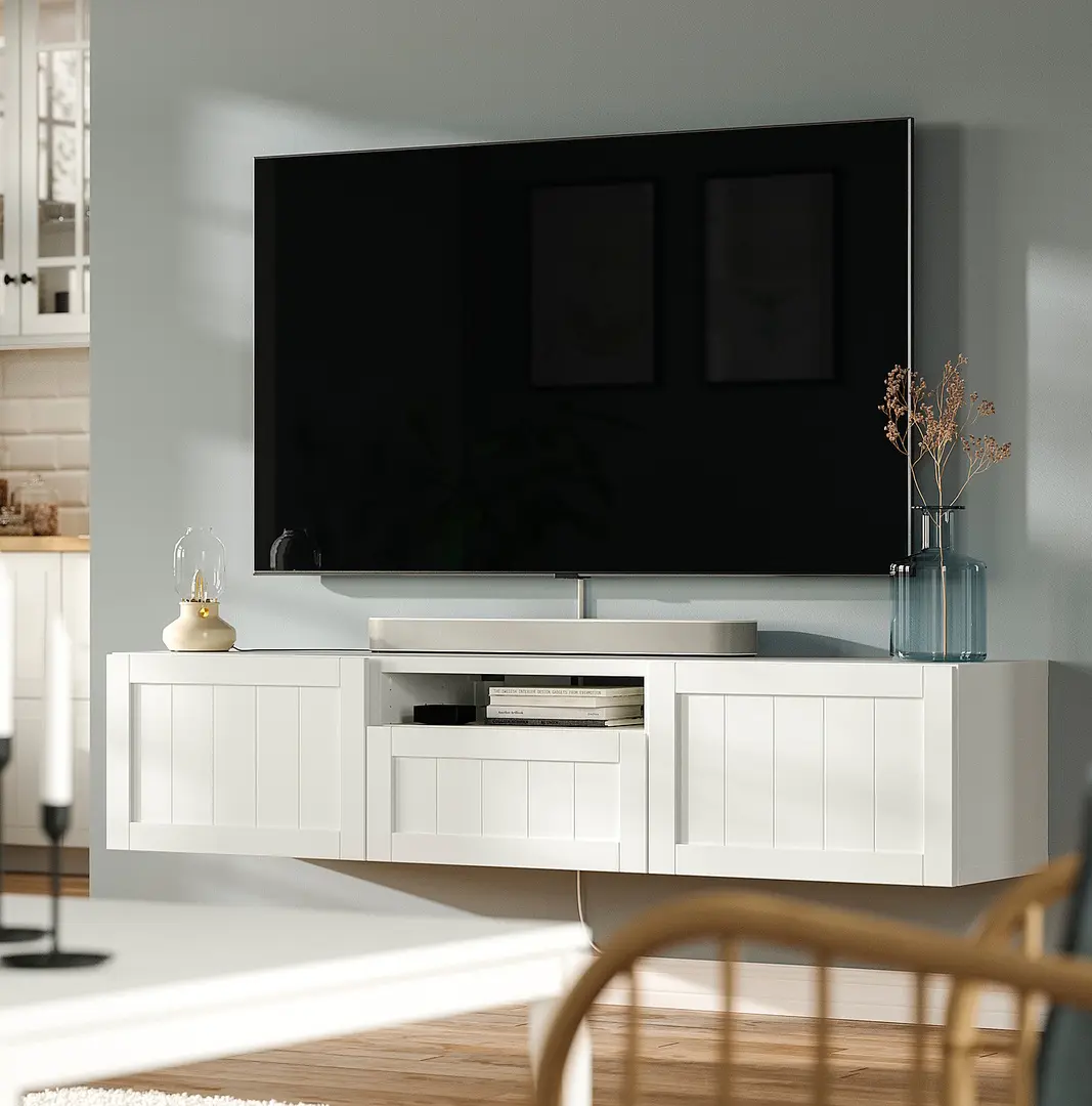 Tumba pentru TV Ikea Besta/Pipmakare deschidere apasare 180x42x39 (Alb)