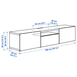 Tumba pentru TV Ikea Besta/Pipmakare inchidere lina 180x42x39 (Alb) Thumb
