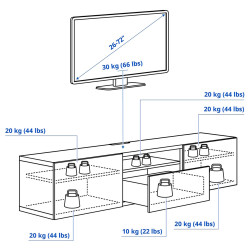 Tumba pentru TV Ikea Besta/Pipmakare inchidere lina 180x42x39 (Alb) Thumb