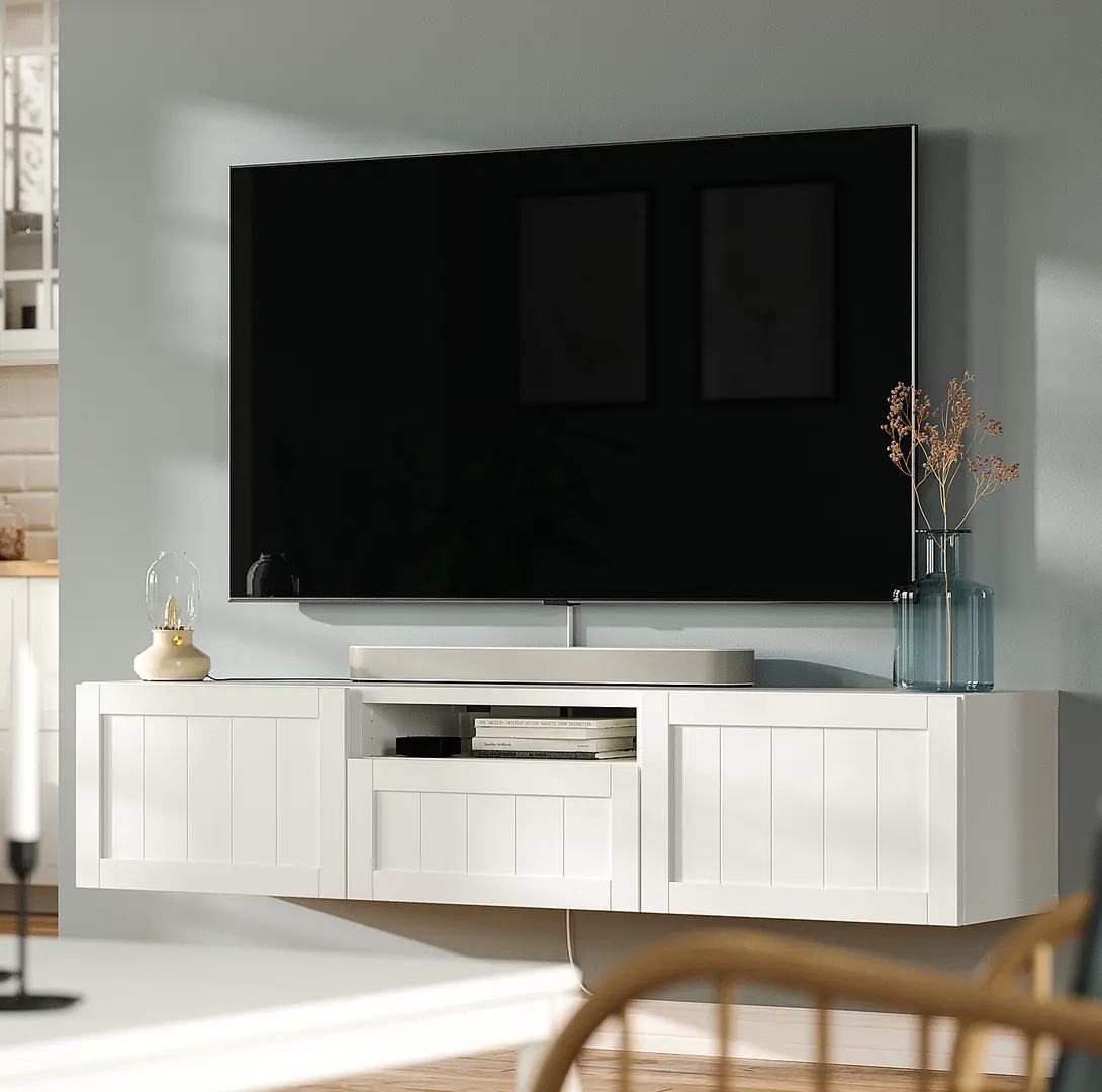 Tumba pentru TV Ikea Besta/Pipmakare inchidere lina 180x42x39 (Alb)