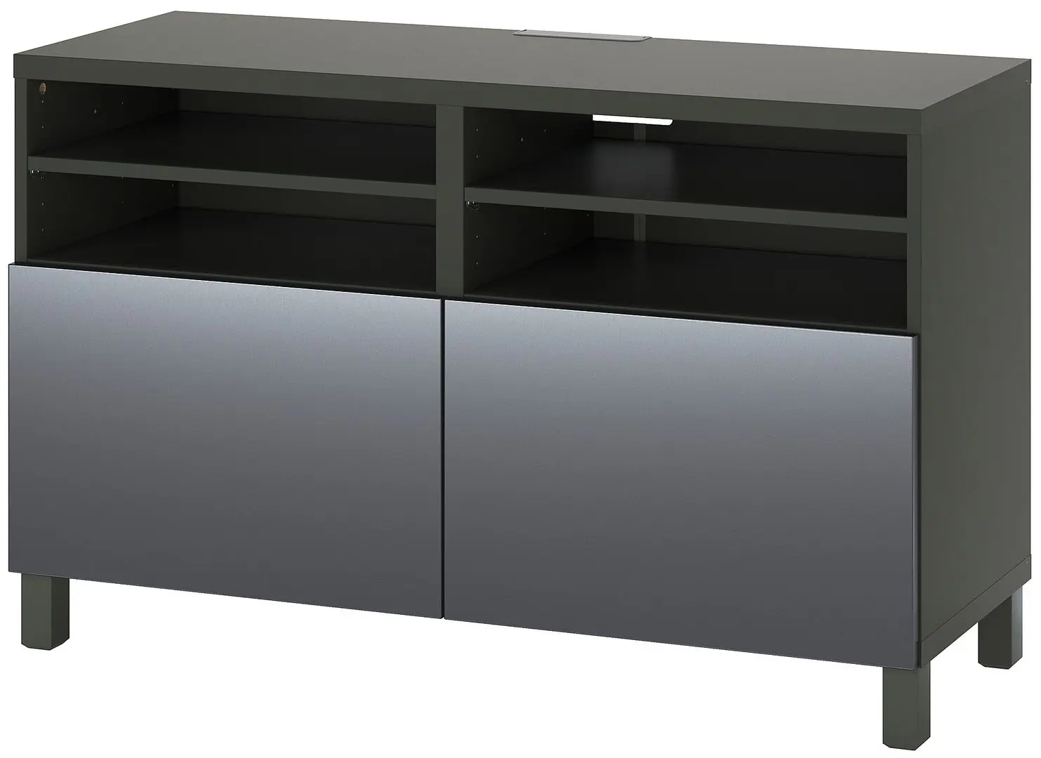 Tumba pentru TV Ikea Besta/Riksviken/Stubbarp 120x42x74 (Gri inchis/Aspect cositor mat închis) - 2