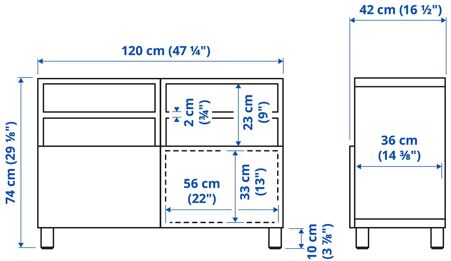 Tumba pentru TV Ikea Besta/Riksviken/Stubbarp 120x42x74 (Gri inchis/Aspect cositor mat închis) - 5