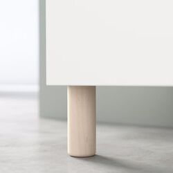 Тумба РТВ Ikea Besta с дверцами 120x42x48 (Белый Бжерковикен/Межарп/Березовый Шпон) Thumb