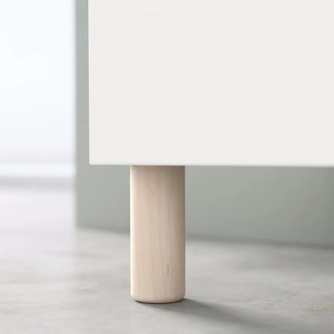 Тумба РТВ Ikea Besta с дверцами 120x42x48 (Белый Бжерковикен/Межарп/Березовый Шпон) - 2