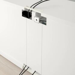 Тумба РТВ Ikea Besta с дверцами 120x42x74 (Белый/Кэлльвикен/Стуббварп Белый) Thumb