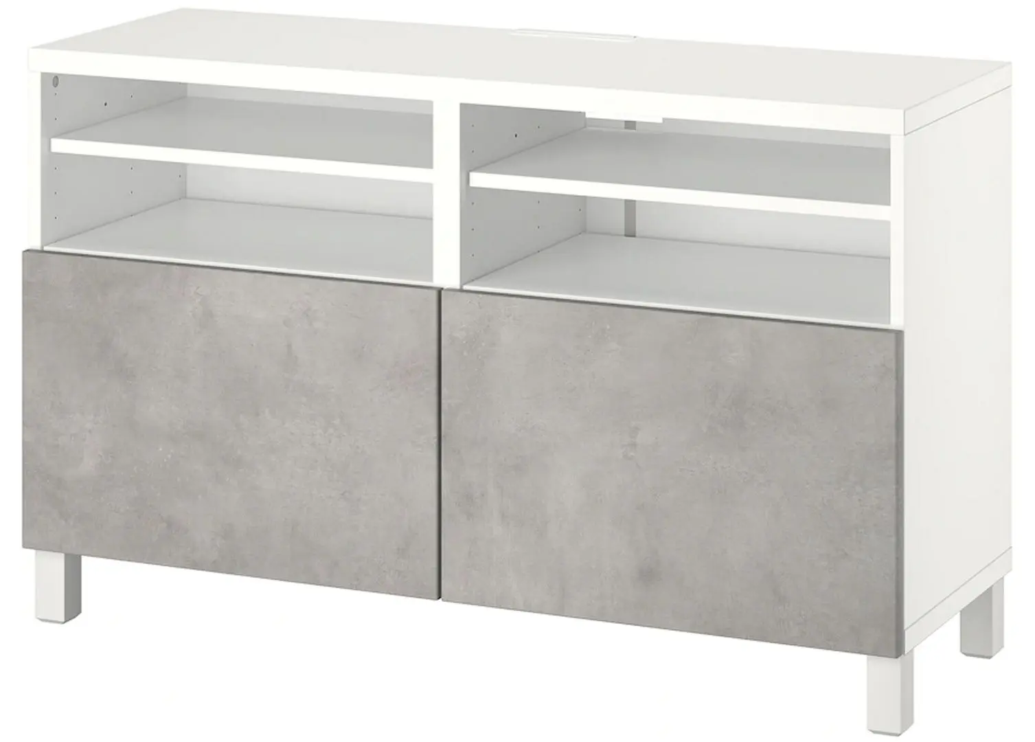 Тумба РТВ Ikea Besta с дверцами 120x42x74 (Белый/Кэлльвикен/Стуббварп Белый)