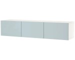 Tumba pentru TV Ikea Besta cu usi 180x42x38 (Alb/Selsviken Gri Deschis Bleu)