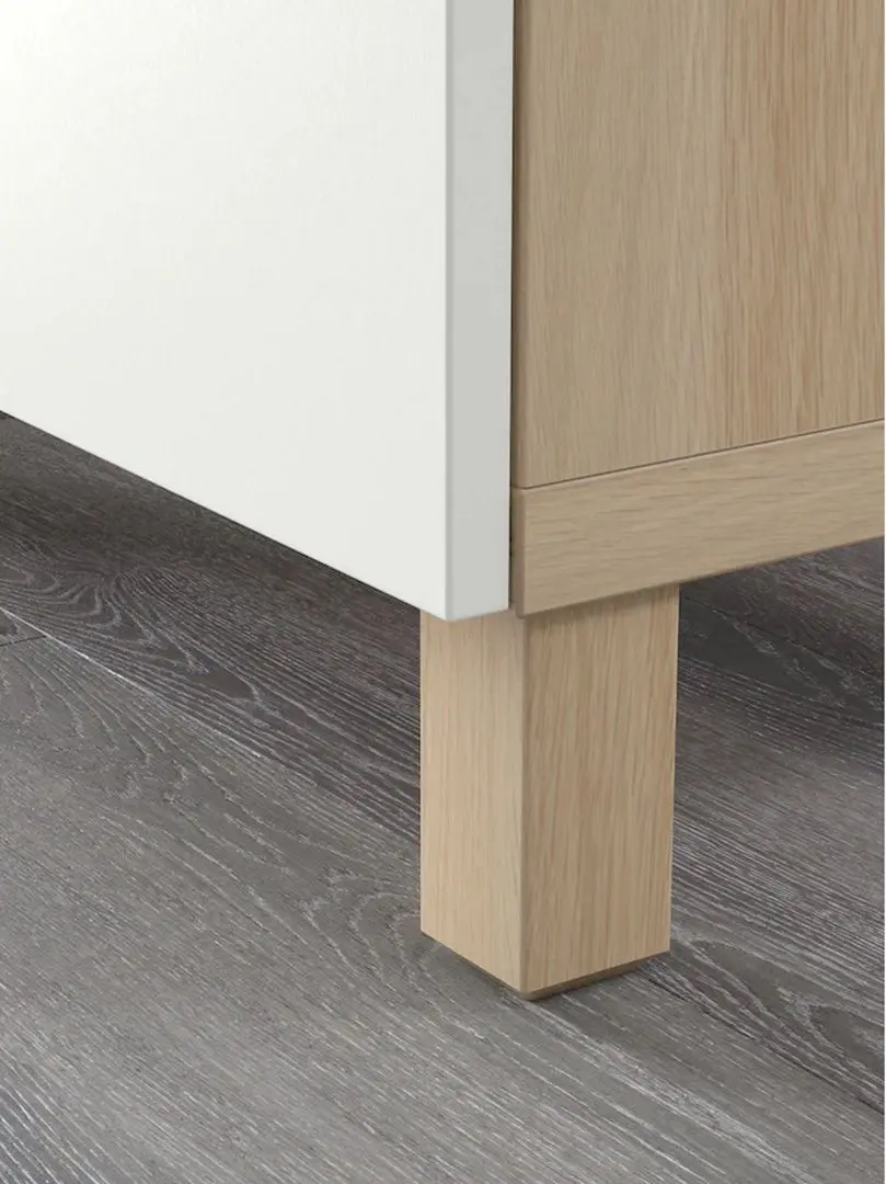 Tumba pentru TV Ikea Besta cu sertare 120x42x48 (Aspect Stejar Antichizat/Lappviken Alb)