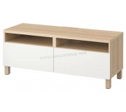 Тумба РТВ Ikea Besta с ящиками 120x42x48 (Под Беленый Дуб/Лаппвикен Белый)