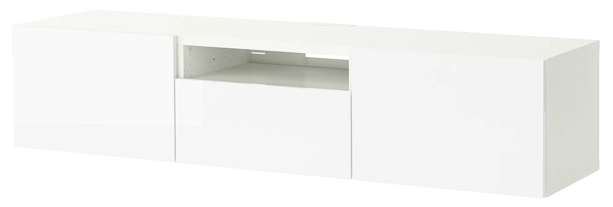 Тумба РТВ Ikea Besta/Selsviken 180x42x39 (Белый глянцевый) - 2