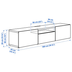 Тумба РТВ Ikea Besta/Selsviken 180x42x39 (Белый глянцевый) Thumb