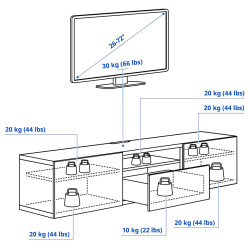 Тумба РТВ Ikea Besta/Selsviken 180x42x39 (Белый глянцевый) Thumb