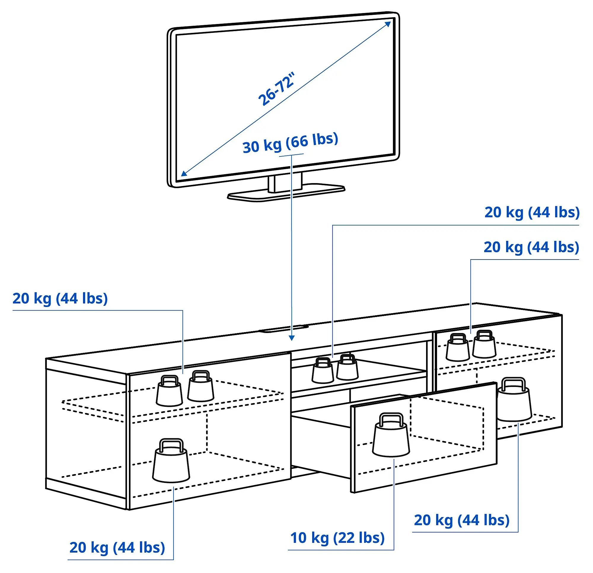Тумба РТВ Ikea Besta/Selsviken 180x42x39 (Белый глянцевый) - 8