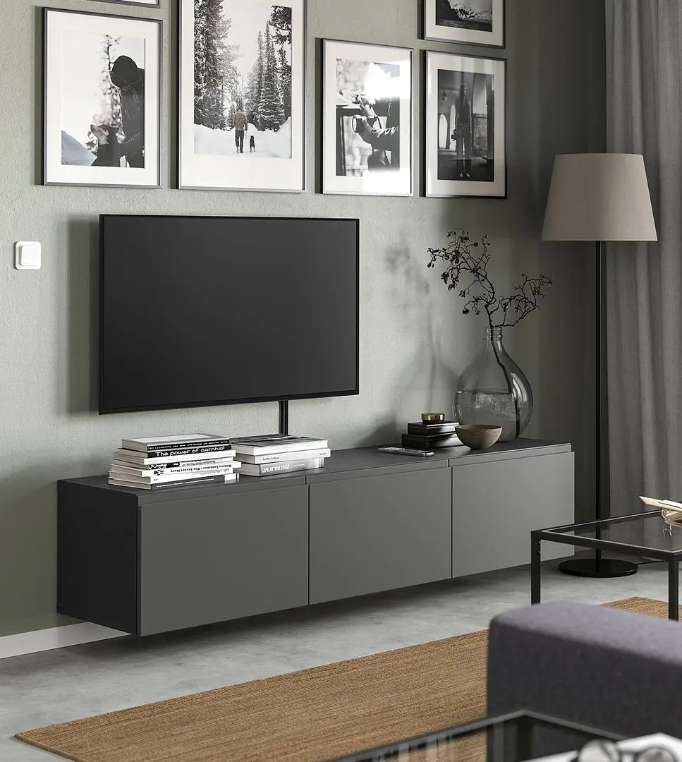Tumba pentru TV Ikea Besta/Vasterviken 180x42x38 (Gri inchis)