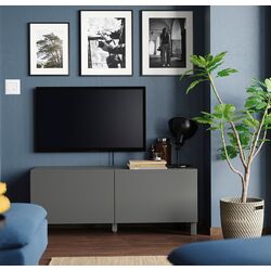 Тумба РТВ Ikea Besta/Vasterviken/Stubbarp 120x42x48 (Темно-серый) Thumb