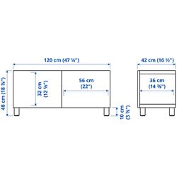 Тумба РТВ Ikea Besta/Vasterviken/Stubbarp 120x42x48 (Темно-серый) Thumb