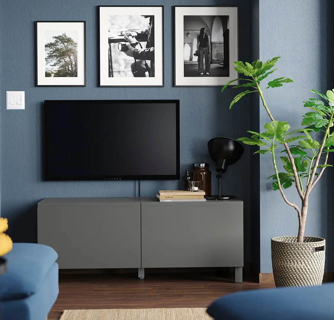 Тумба РТВ Ikea Besta/Vasterviken/Stubbarp 120x42x48 (Темно-серый)