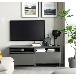 Tumba pentru TV Ikea Besta/Vasterviken/Stubbarp sina sertar cu inchidere lina 120x42x48 (Gri inchis) Thumb