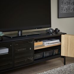 Tumba pentru TV Ikea Boastad 121x42x45 (Negru/Furnir stejar) Thumb