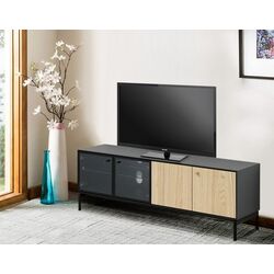 Tumba pentru TV Ikea Boastad 121x42x45 (Negru/Furnir stejar)