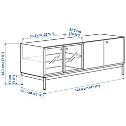Tumba pentru TV Ikea Boastad 121x42x45 (Negru/Furnir stejar) Thumb