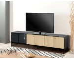 Tumba pentru TV Ikea Boastad 181x42x45 (Negru/Furnir stejar)