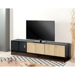 Tumba pentru TV Ikea Boastad 181x42x45 (Negru/Furnir stejar)