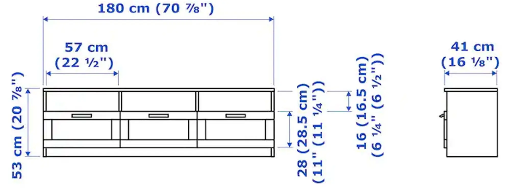 Tumba pentru TV Ikea Brimnes 180x41x53 (Alb)