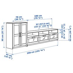 Tumba pentru TV Ikea Brimnes 258x41x95 (Alb) Thumb