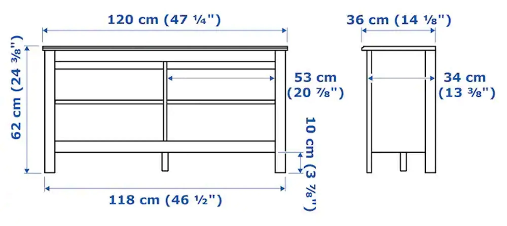 Тумба РТВ Ikea Brusali 120x36x62 (Белый) - 3