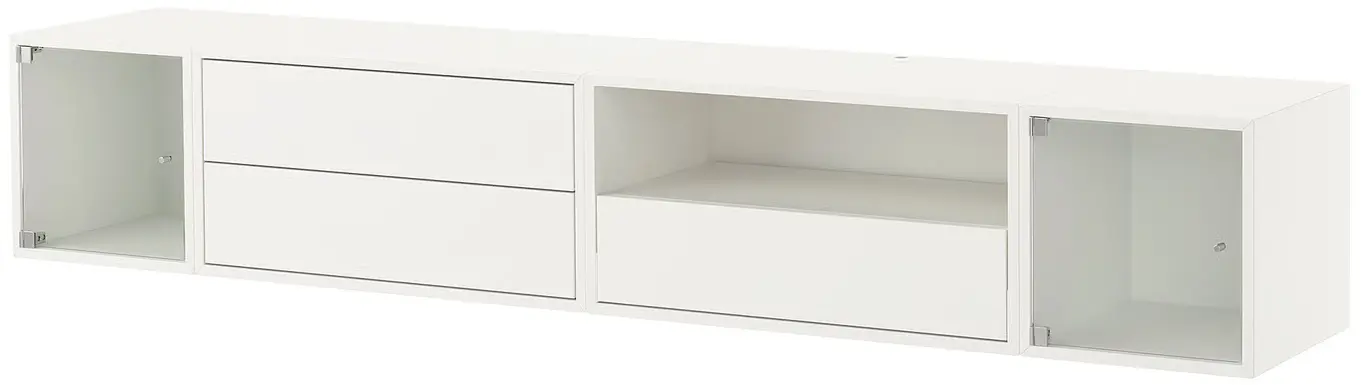 Тумба РТВ Ikea Eket прозрачное стекло 210x35x35 (Белый) - 2