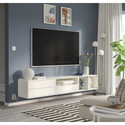 Тумба РТВ Ikea Eket прозрачное стекло 210x35x35 (Белый)