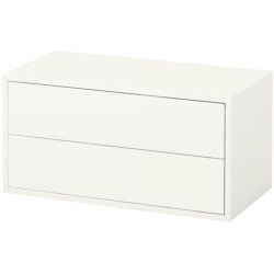 Tumba pentru TV Ikea Eket sticla transparenta 210x35x35 (Alb/Stejar Vopsit Alb) Thumb