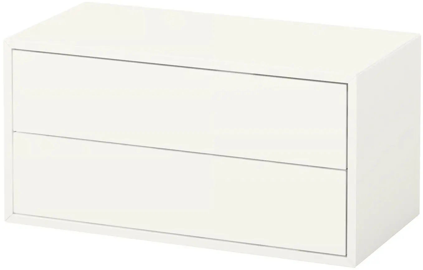 Tumba pentru TV Ikea Eket sticla transparenta 210x35x35 (Alb/Stejar Vopsit Alb) - 3